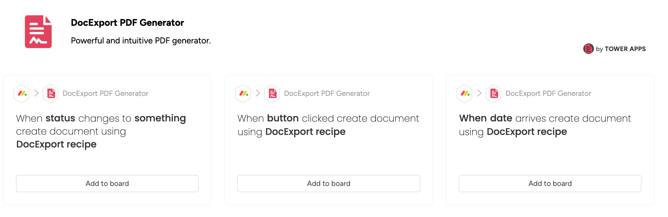 DocExport automation recipes