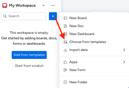 Workspace Template monday 1