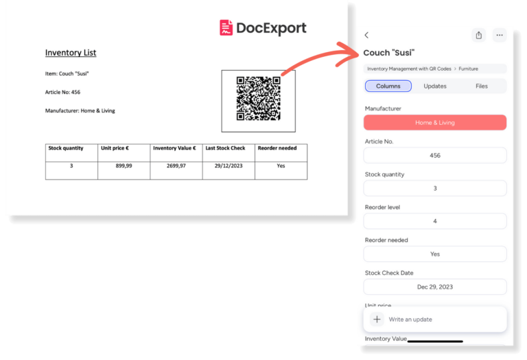 Inventory Management - DocExport PDF Generator for monday.com
