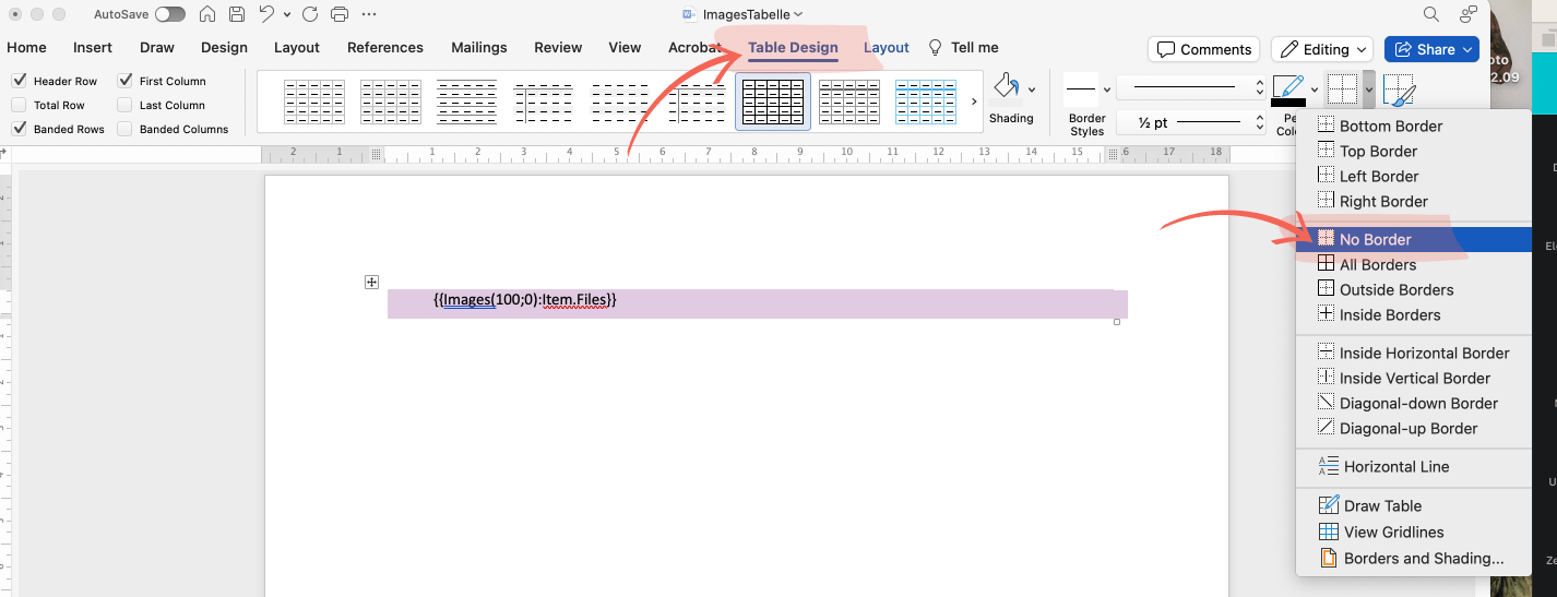 DocExport Spacing Multiple Images