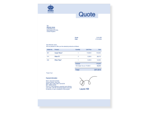 DocExport Quote Invoice with Signature