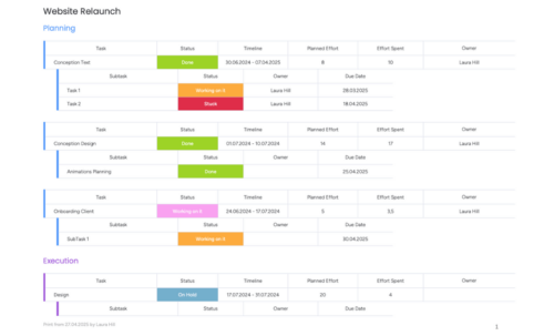 monday.com Project Report PDF