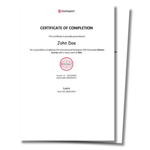 PDF Course Certificate with monday.com