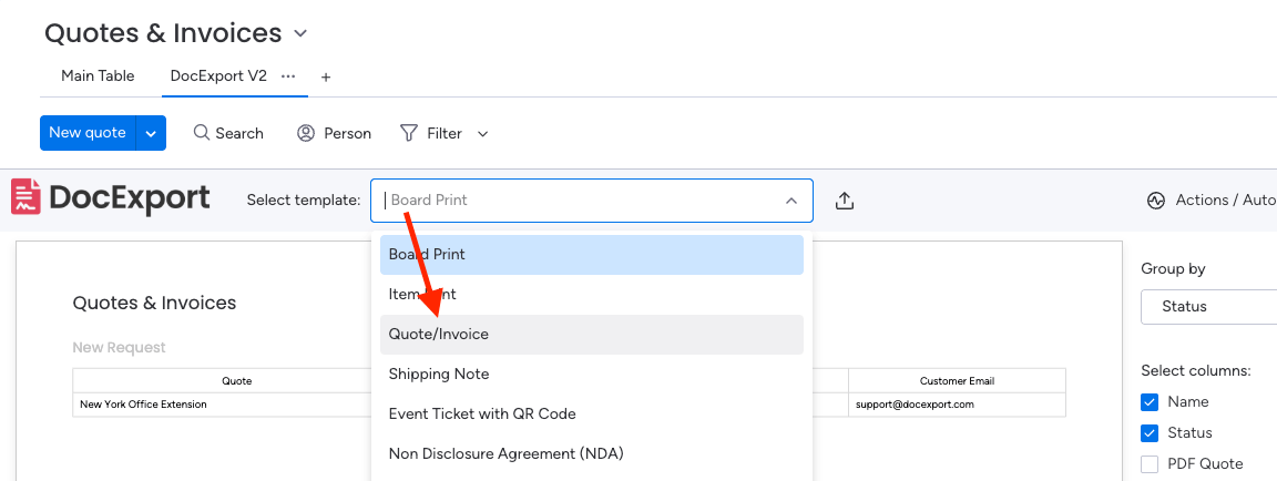PDF Quotes and Invoices with monday.com