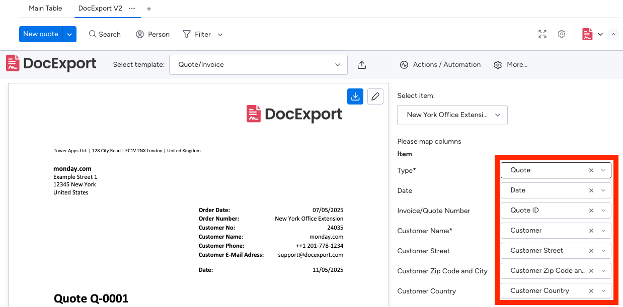 PDF Quotes and Invoices with monday.com