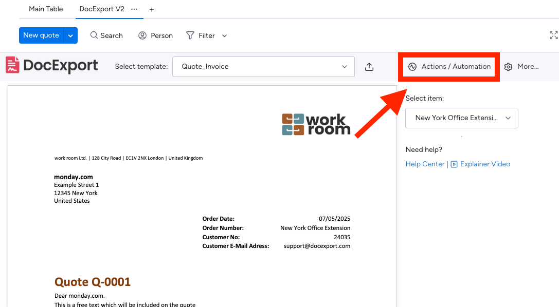 PDF Quotes and Invoices with monday.com