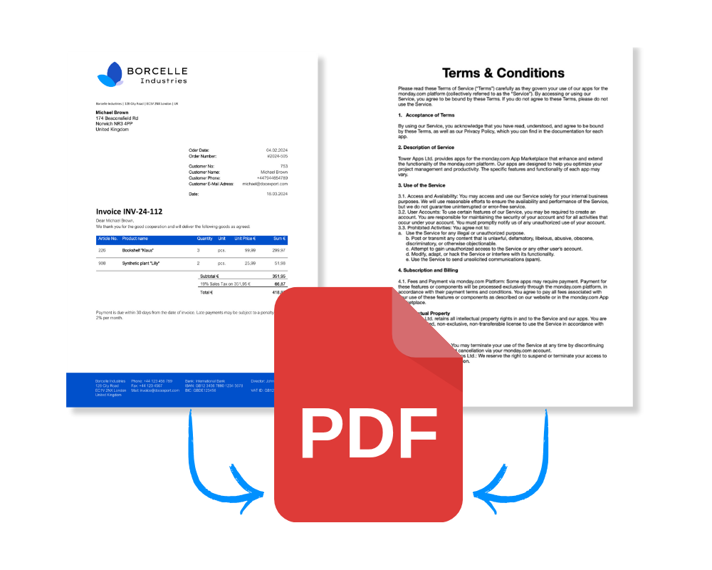 DocExport Merge additional files