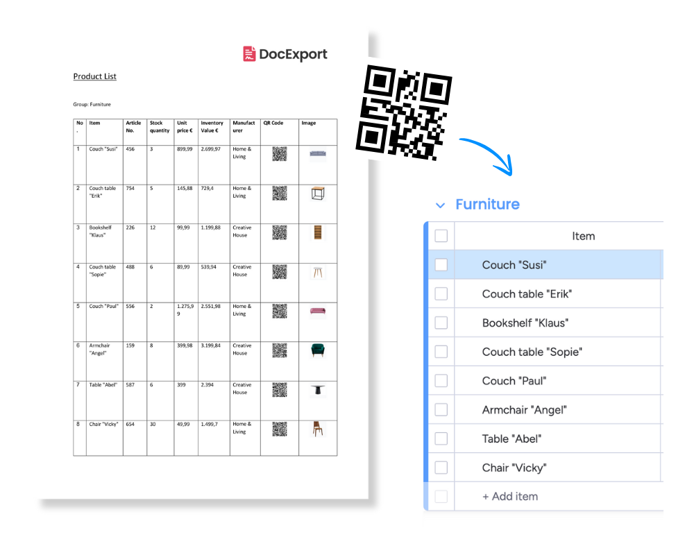 DocExport QR Codes